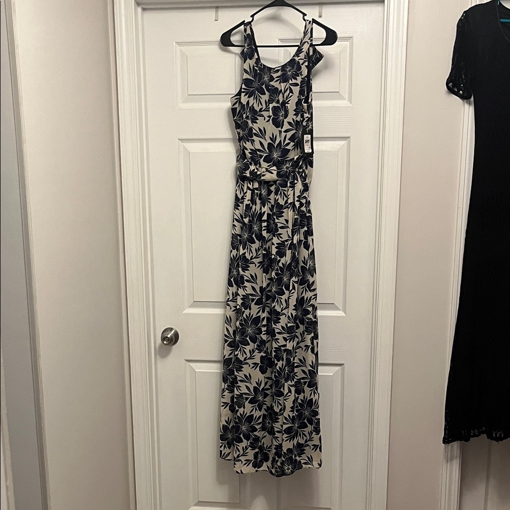 JH Floral Sleeveless Maxi Dress - Navy and Cream